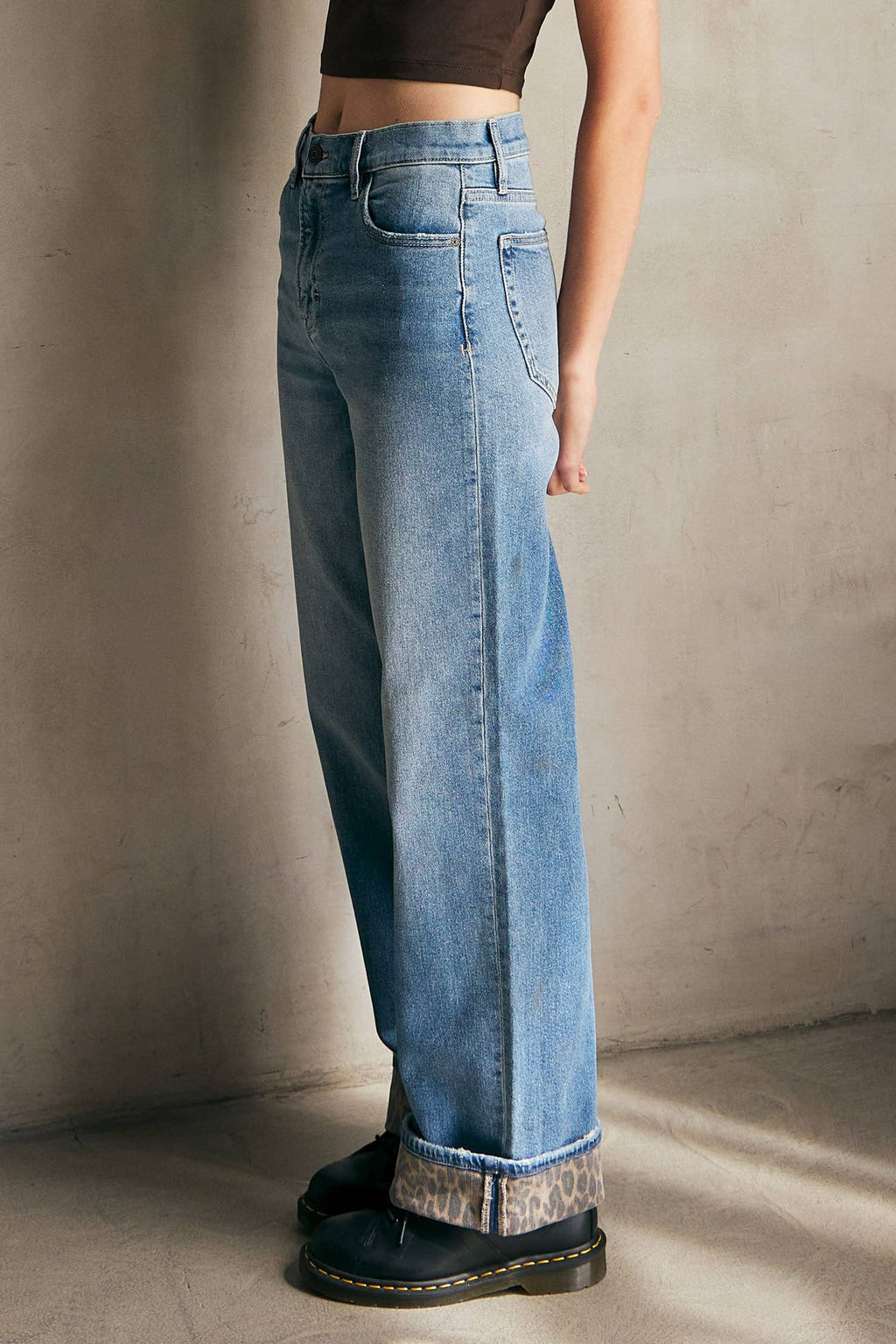 Hidden Jeans - DAD JEANS WITH CHEETAH CUFF