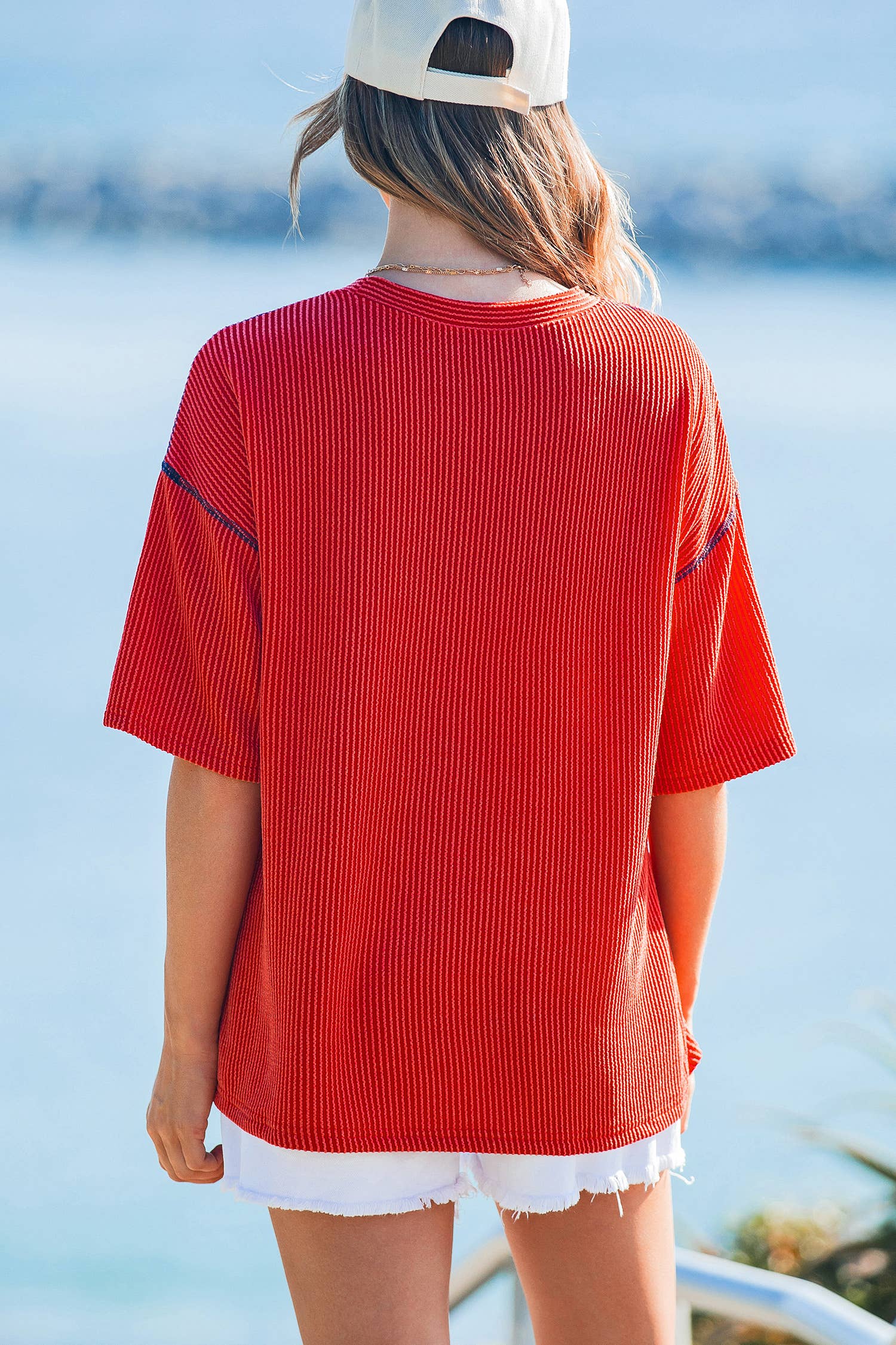 4th of July Loose Ribbed USA Graphic Top S-4X