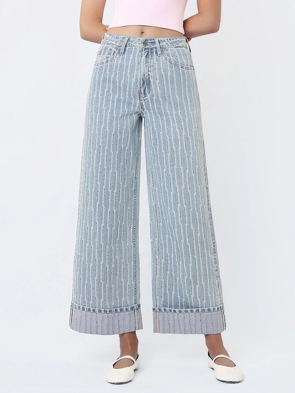 PREORDER Flying Monkey Super High Rise Cuffed Wide Leg Jean