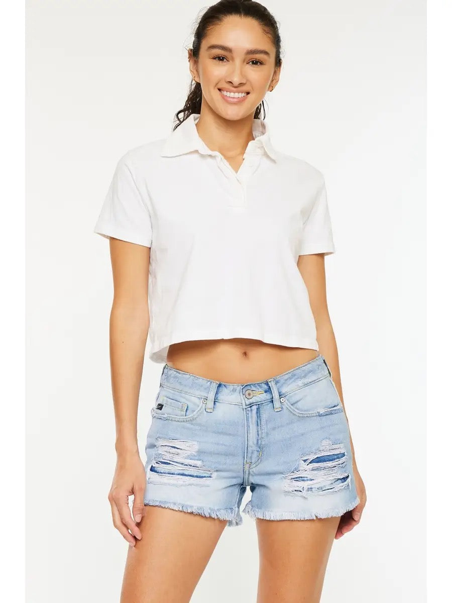 PREORDER KanCan Mid Rise Boyfriend Shorts