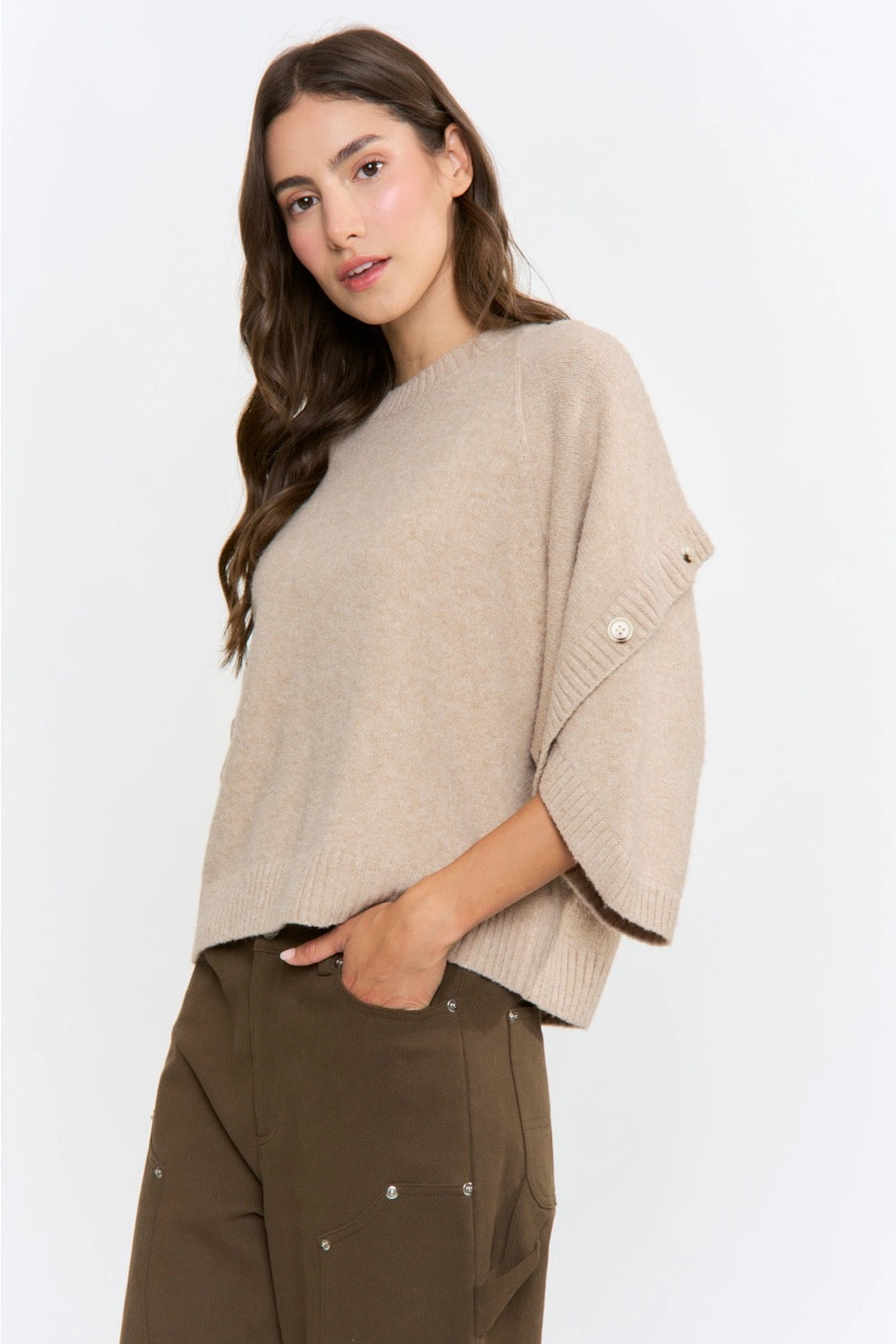 PREORDER Button Sleeve Sweater
