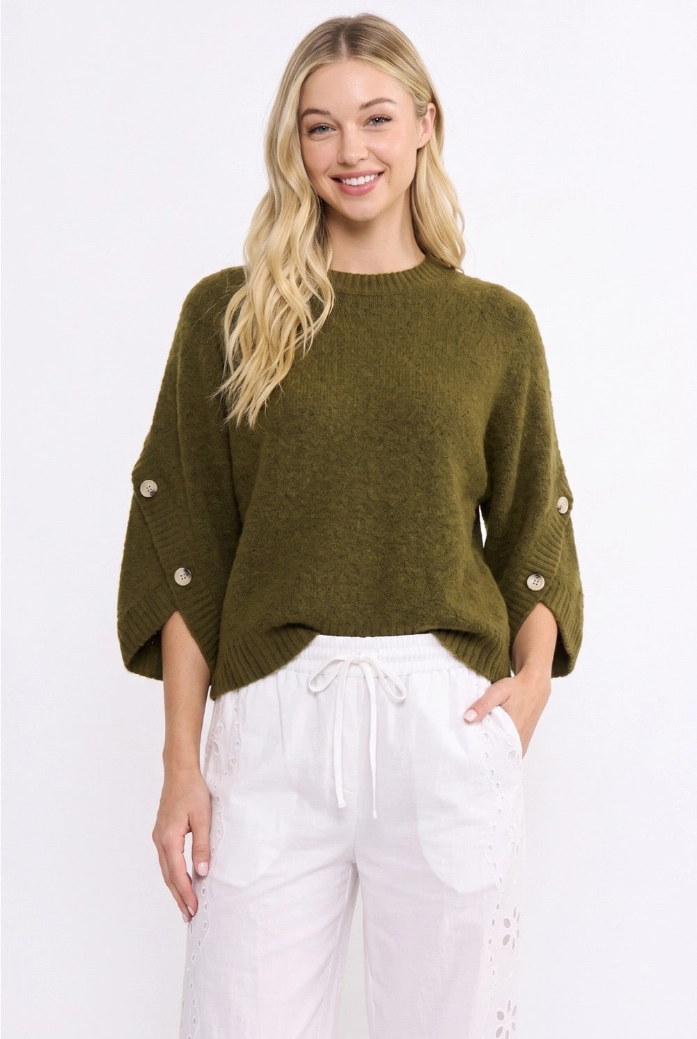 PREORDER Button Sleeve Sweater