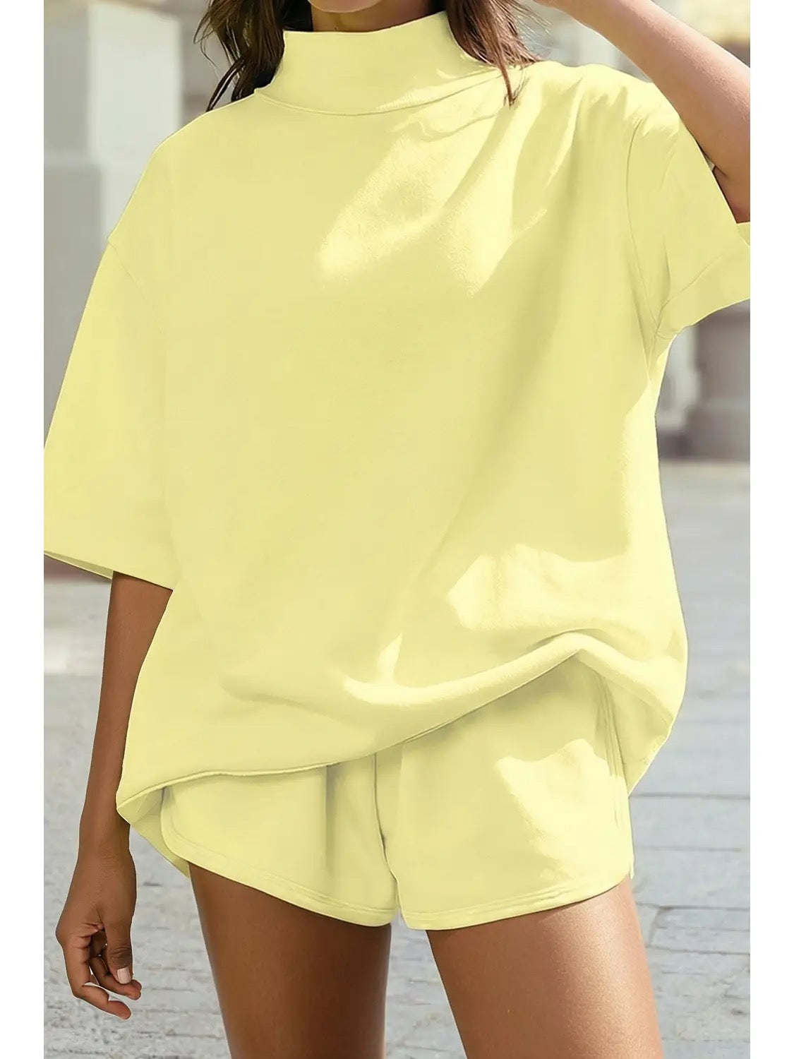 PREORDER - Mock Neck Oversize Tee Set