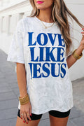 Love Like Jesus Letter Camo Oversized Graphic T Shirt | S-XL
