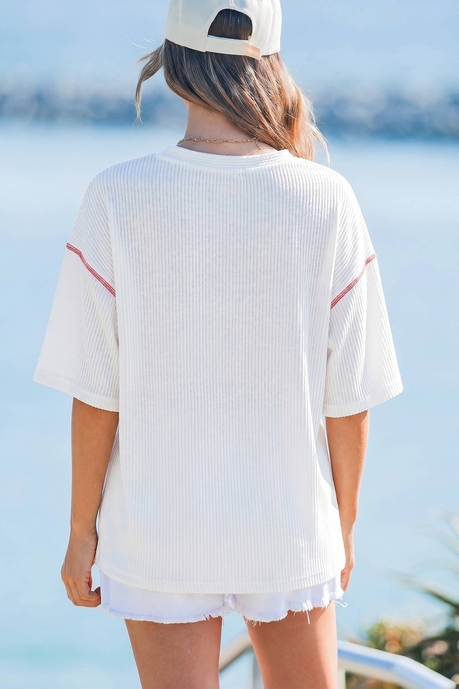 4th of July Loose Ribbed USA Graphic Top S-4X